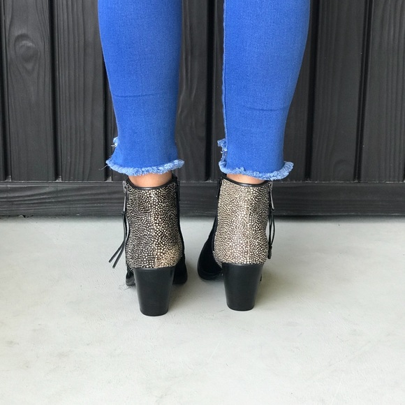 Made in Portugal Genuine Calf Hair Spec Booties - Picture 3 of 8